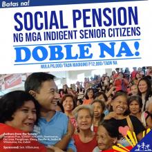Statement of Sen Angara on the Enactment into Law of the Social Pension for Seniors