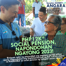 Angara: Funding for the higher social pension for indigent seniors ensured under the 2023 GAA
